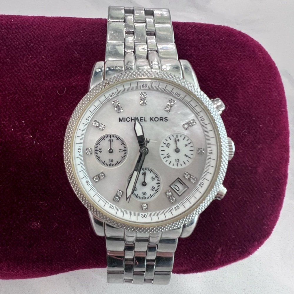 Michael Kors Women's Pearl Dial Two-Tone Stainless Steel Bracelet Watch